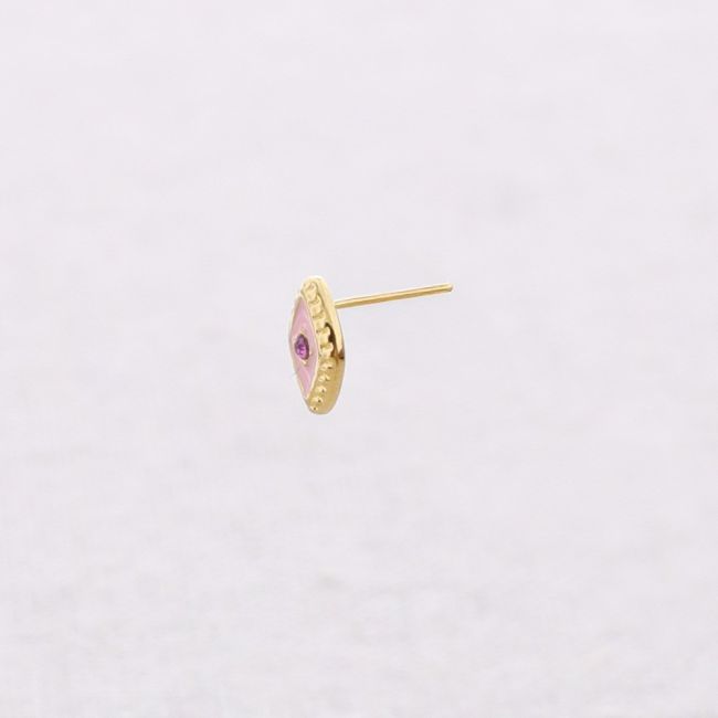 PENDIENTES ACERO ROMBO ESMALTE CRISTAL