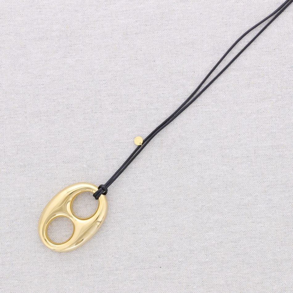 LONG STEEL NECKLACE WITH PENDANT HAWSER