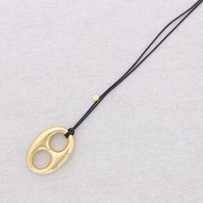 LONG STEEL NECKLACE WITH PENDANT HAWSER