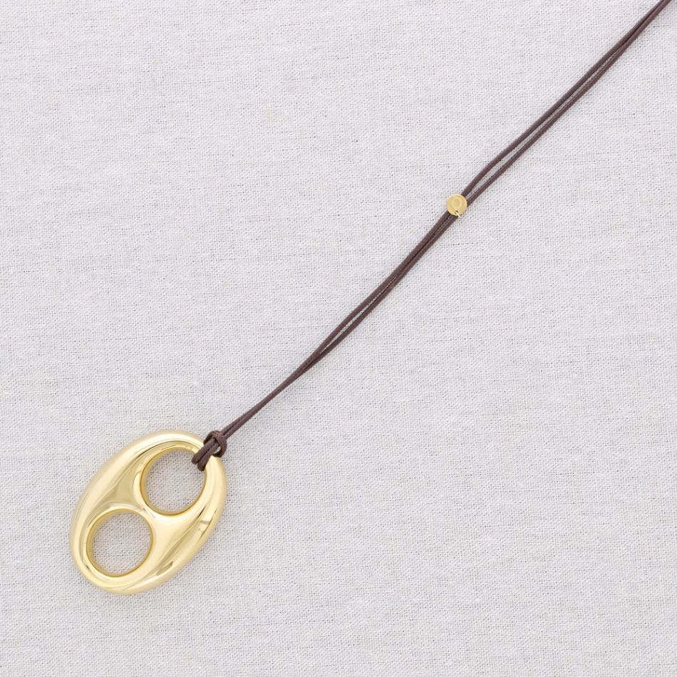 LONG STEEL NECKLACE WITH PENDANT HAWSER