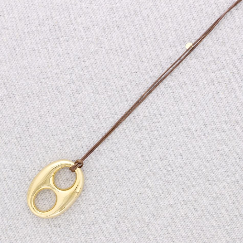 LONG STEEL NECKLACE WITH PENDANT HAWSER