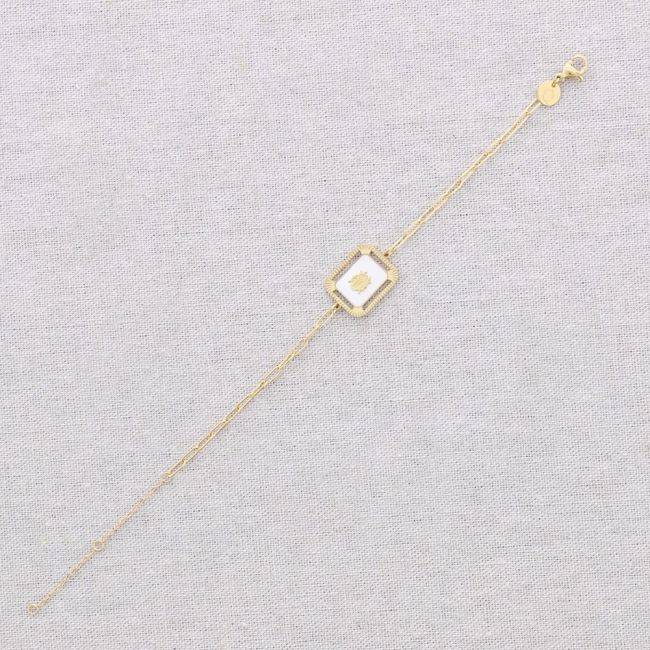 PULSERA ACERO CUADRADO BICHO ESMALTE
