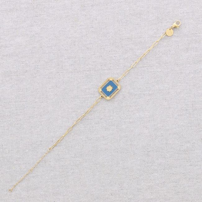 PULSERA ACERO CUADRADO BICHO ESMALTE