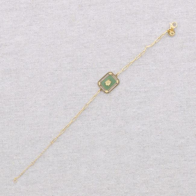SQUARE STEEL ENAMEL BUG BRACELET
