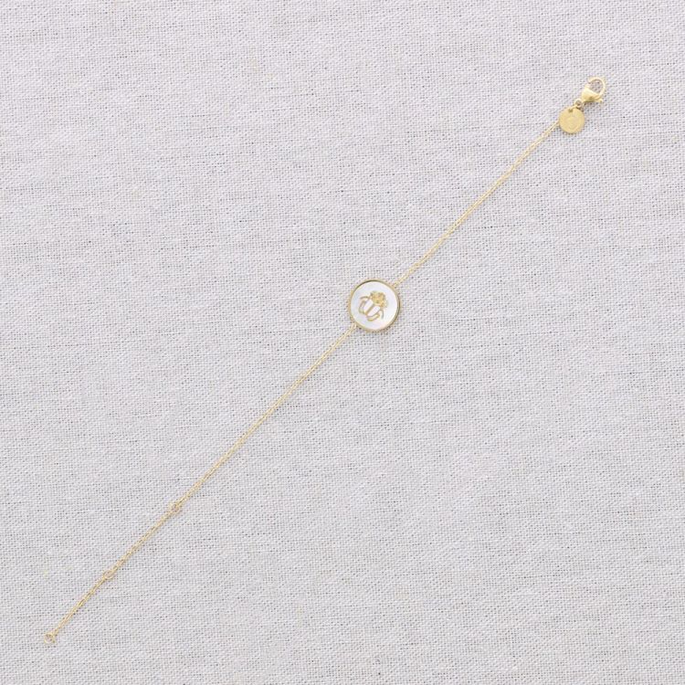 PULSERA ACERO MEDALLA BICHO ESMALTE 2
