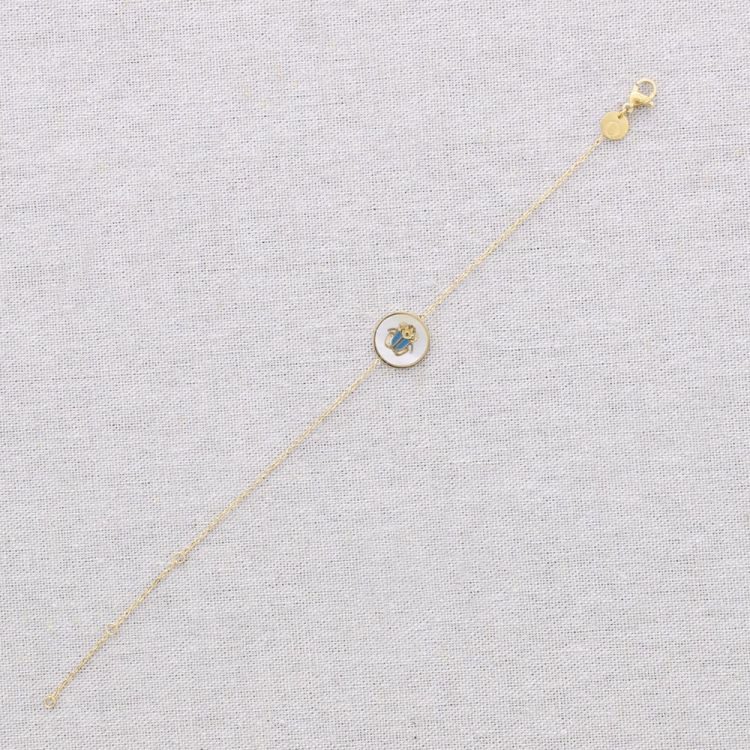 PULSERA ACERO MEDALLA BICHO ESMALTE