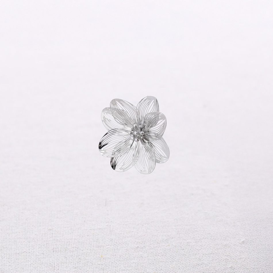 PENDIENTES ACERO PRESIÓN FLOR FILIGRANA