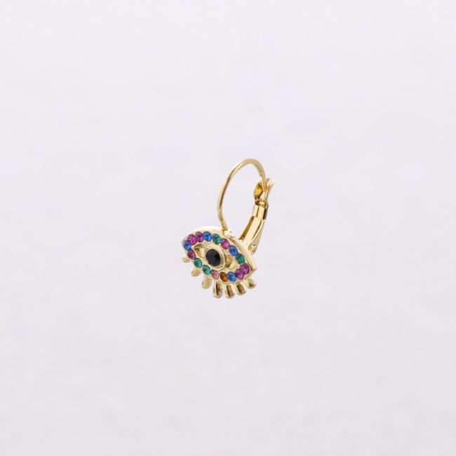 PENDIENTES ACERO OJO TURCO CRISTALES