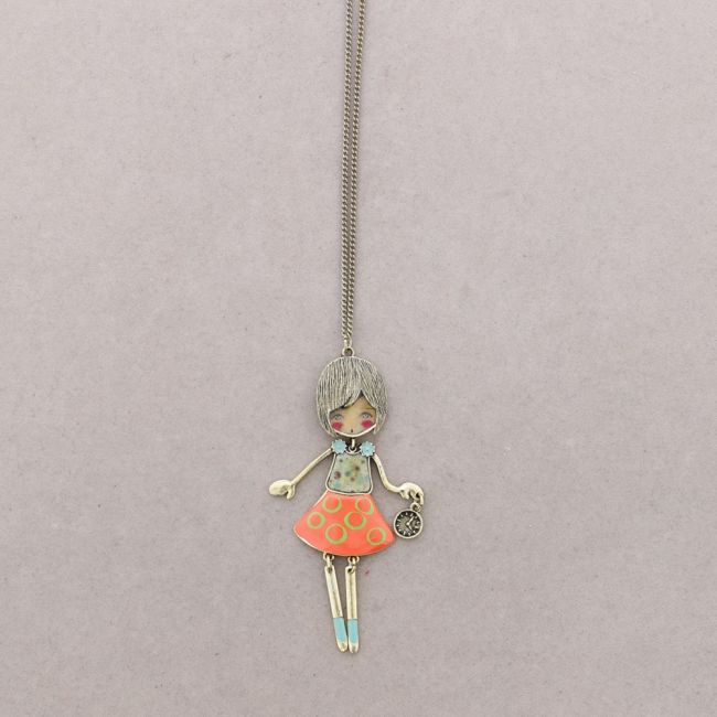 LONG NECKLACE DANCER DOLL PENDANT