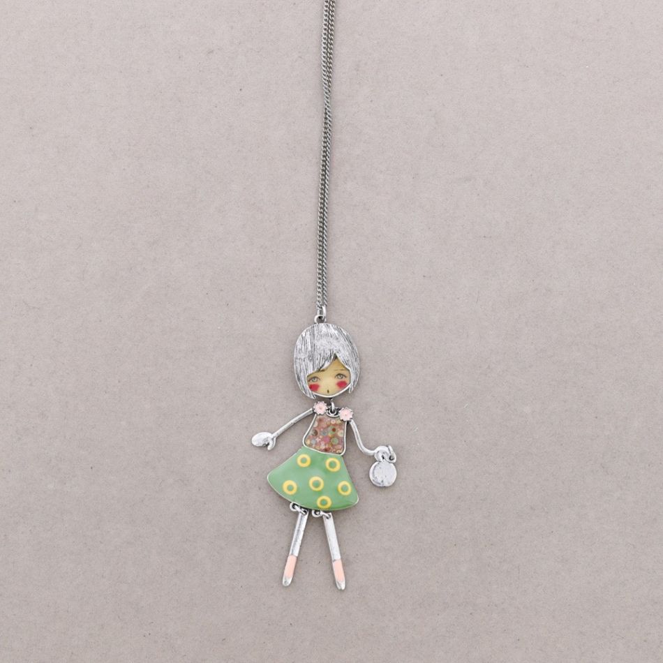 LONG NECKLACE DANCER DOLL PENDANT