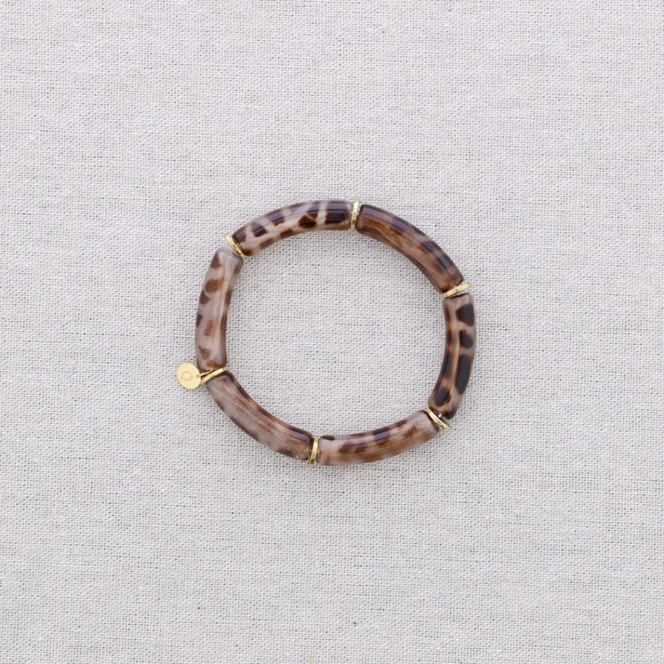 PULSERA ACERO TUBOS UNICOLOR RESINA