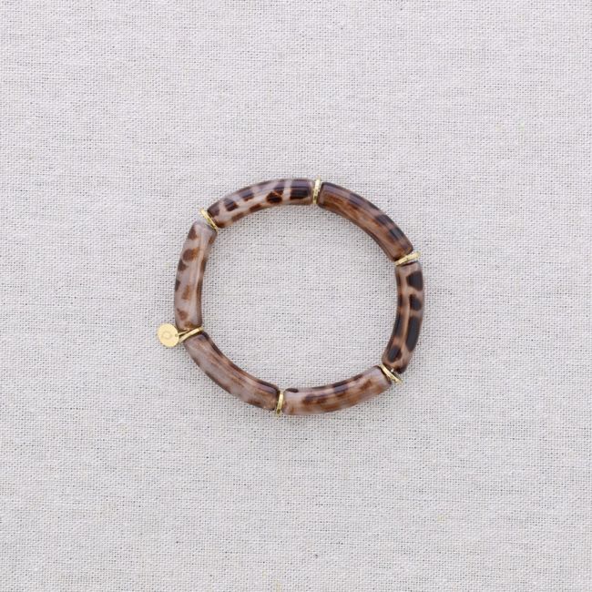 PULSERA ACERO TUBOS UNICOLOR RESINA