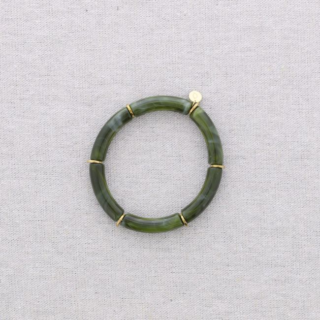 PULSERA ACERO TUBOS UNICOLOR RESINA