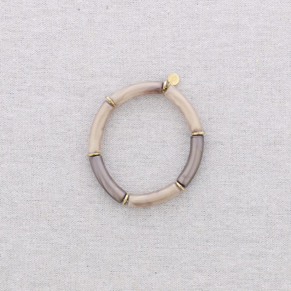 PULSERA ACERO TUBOS UNICOLOR RESINA