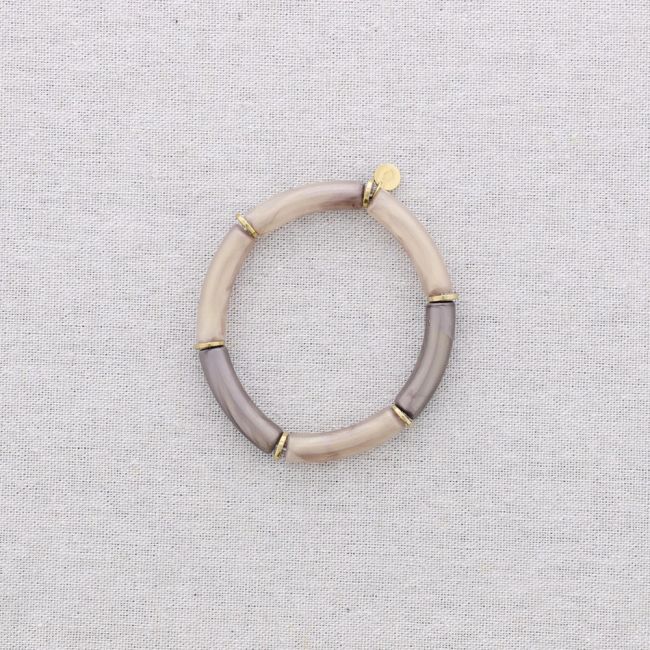 PULSERA ACERO TUBOS UNICOLOR RESINA