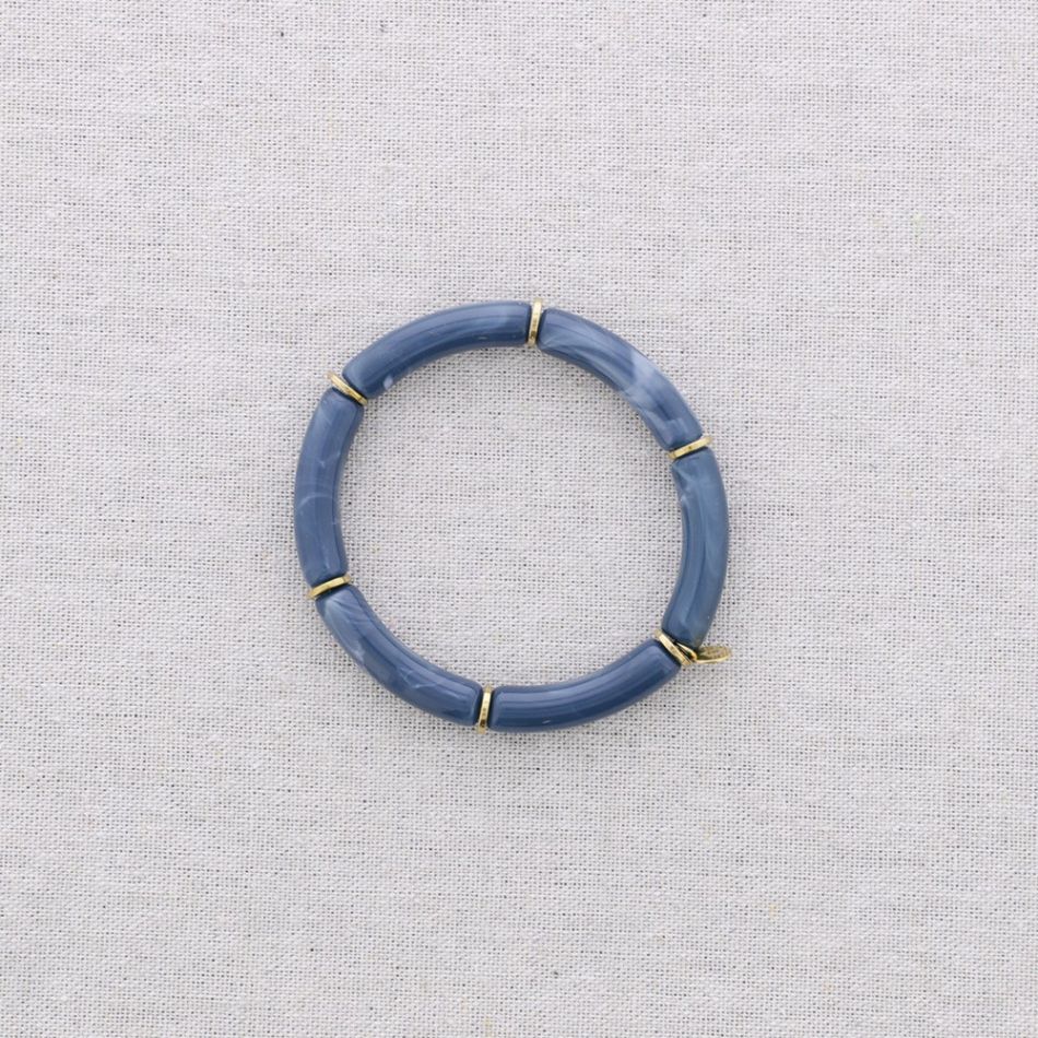 PULSERA ACERO TUBOS UNICOLOR RESINA