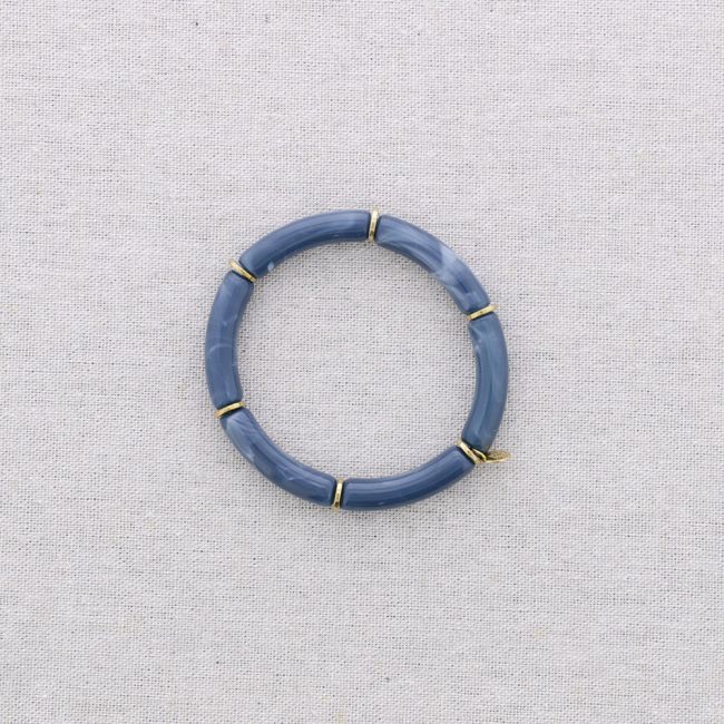 PULSERA ACERO TUBOS UNICOLOR RESINA