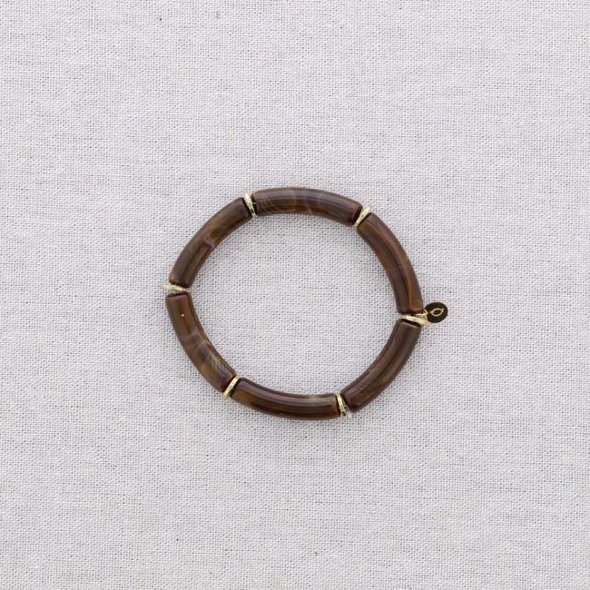 PULSERA ACERO TUBOS UNICOLOR RESINA