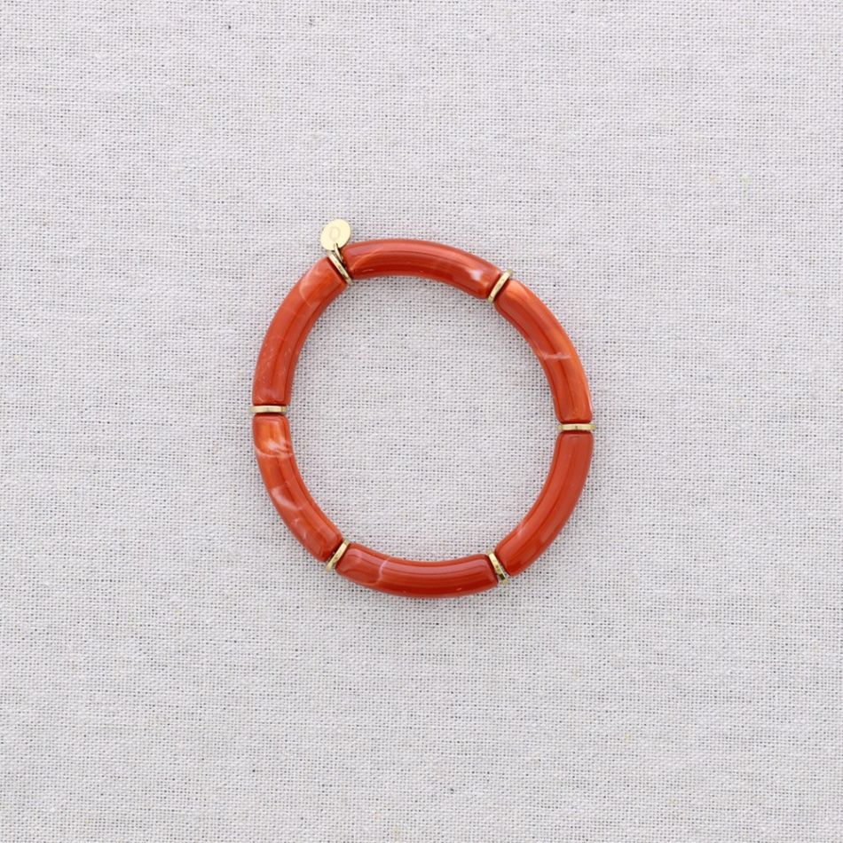 PULSERA ACERO TUBOS UNICOLOR RESINA