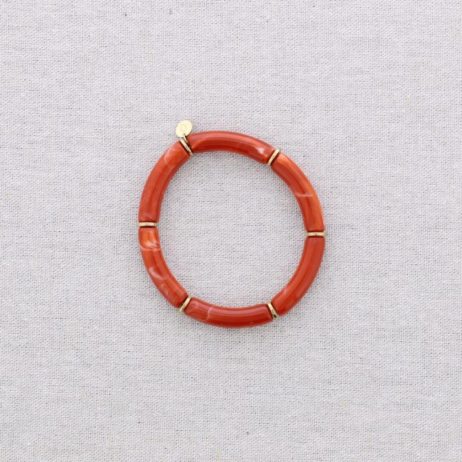PULSERA ACERO TUBOS UNICOLOR RESINA