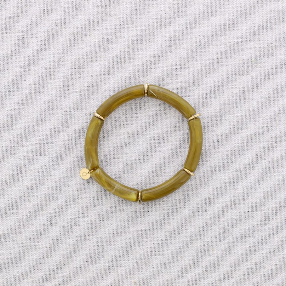 PULSERA ACERO TUBOS UNICOLOR RESINA