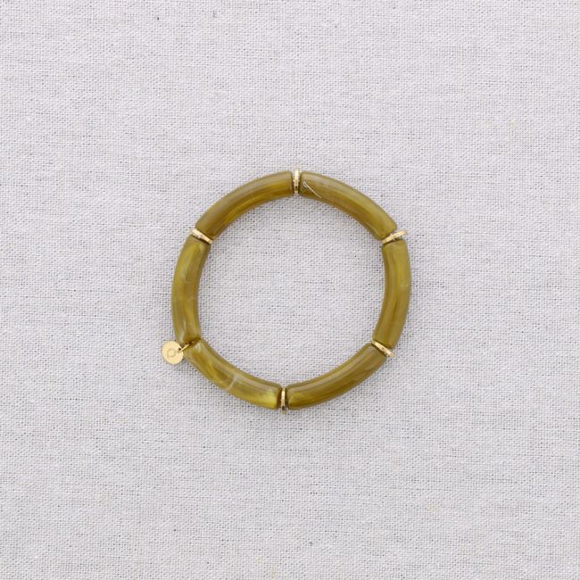PULSERA ACERO TUBOS UNICOLOR RESINA