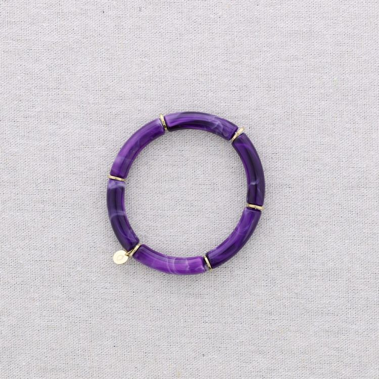 PULSERA ACERO TUBOS UNICOLOR RESINA