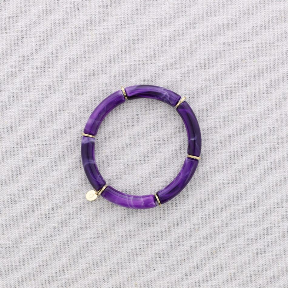 PULSERA ACERO TUBOS UNICOLOR RESINA