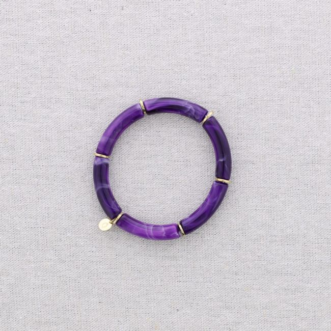 PULSERA ACERO TUBOS UNICOLOR RESINA