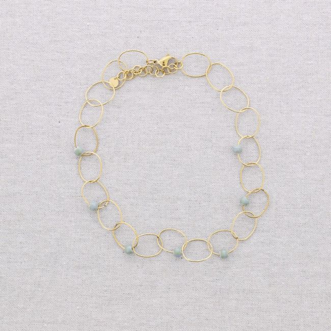 STEEL NECKLACE WITH CERAMIC LINKS