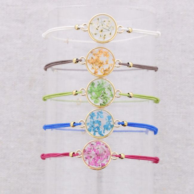 PULSERA ELÁSTICA ACERO FLOR SECA