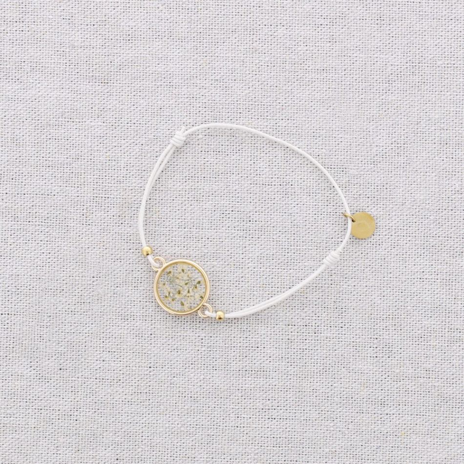 PULSERA ELÁSTICA ACERO FLOR SECA