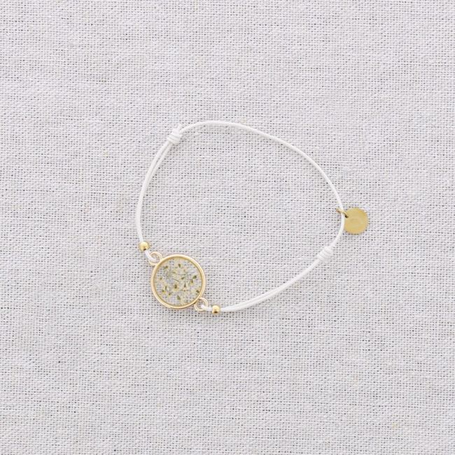 PULSERA ELÁSTICA ACERO FLOR SECA