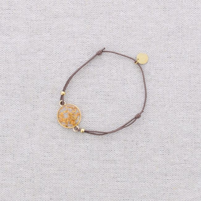 PULSERA ELÁSTICA ACERO FLOR SECA