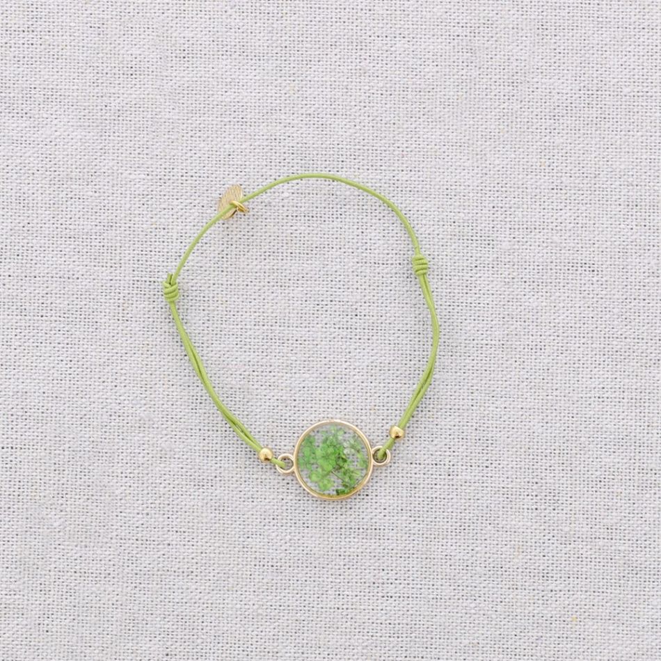 DRIED FLOWER STEEL ELASTIC BRACELET