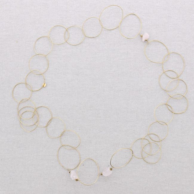 COLLAR LARGO ACERO ESLABONES PIEDRAS