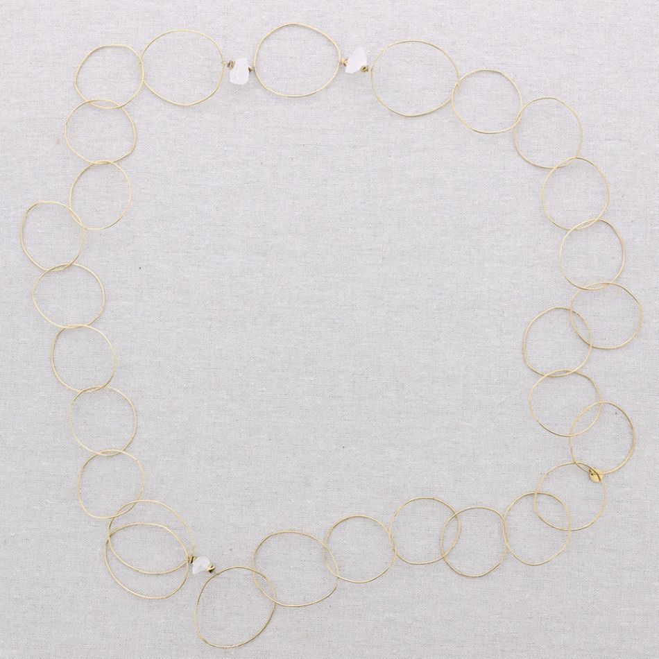 COLLAR LARGO ACERO ESLABONES PIEDRAS