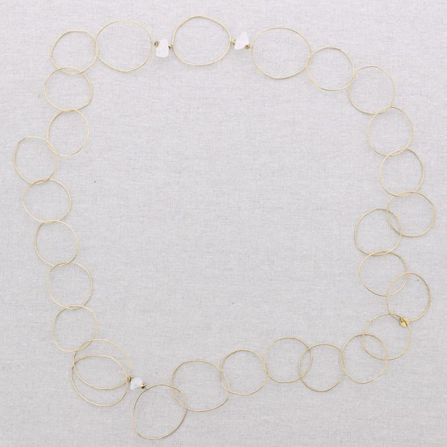 COLLAR LARGO ACERO ESLABONES PIEDRAS