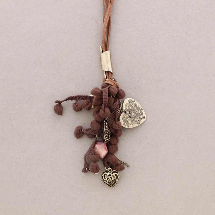LONG POMPOM PENDANT NECKLACE