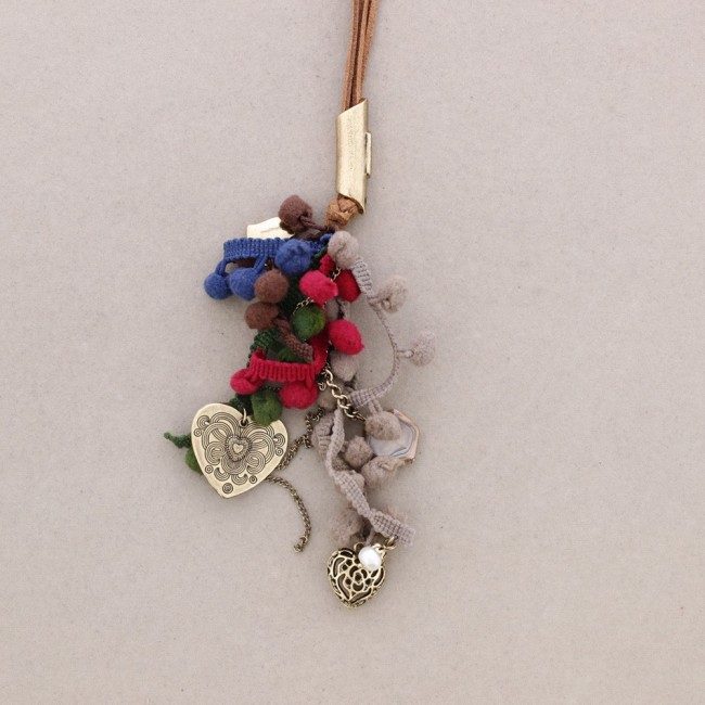 LONG POMPOM PENDANT NECKLACE