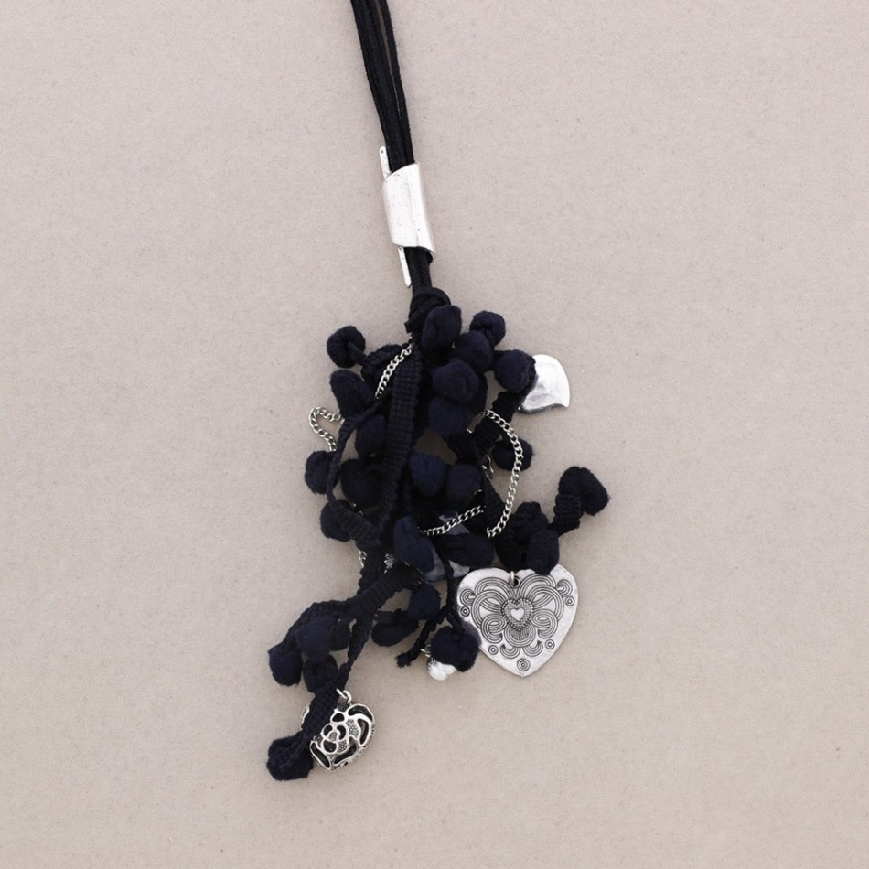 LONG POMPOM PENDANT NECKLACE