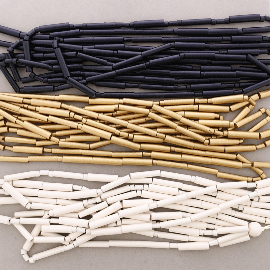 LONG MULTI-TUBE WOODEN NECKLACE