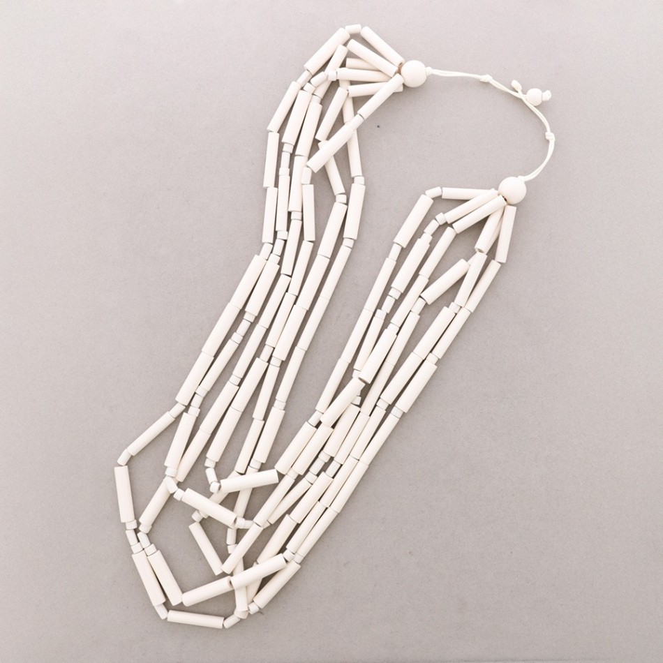 LONG MULTI-TUBE WOODEN NECKLACE