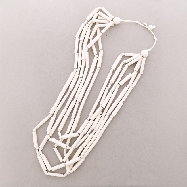LONG MULTI-TUBE WOODEN NECKLACE