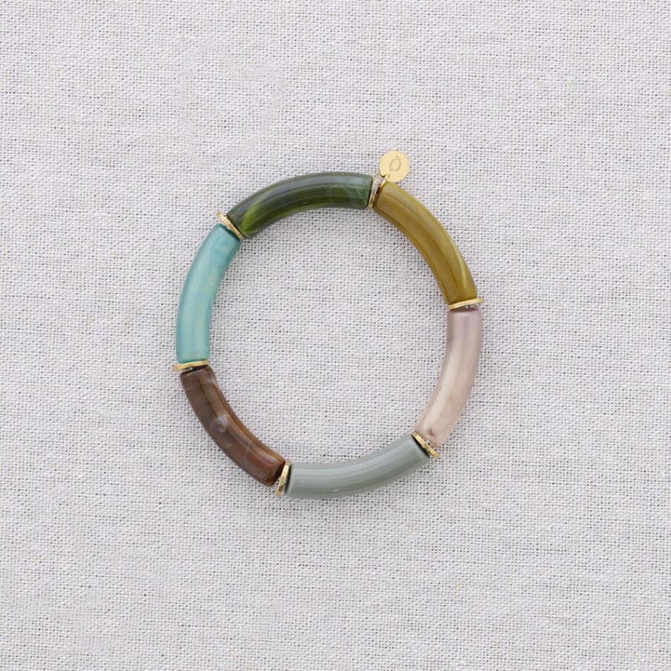PULSERA ACERO TUBOS RESINA