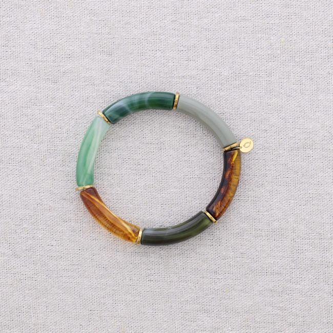 PULSERA ACERO TUBOS RESINA