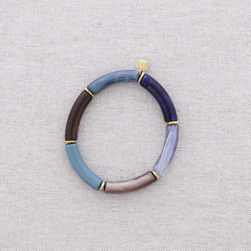 PULSERA ACERO TUBOS RESINA