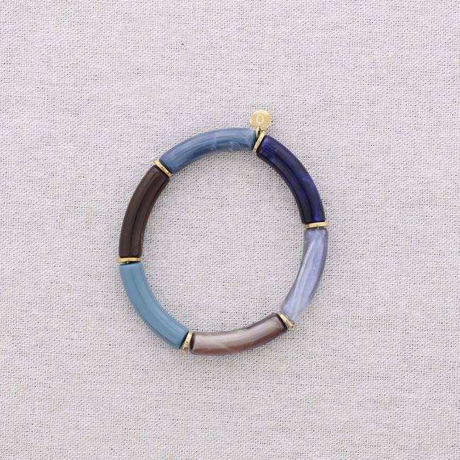 PULSERA ACERO TUBOS RESINA