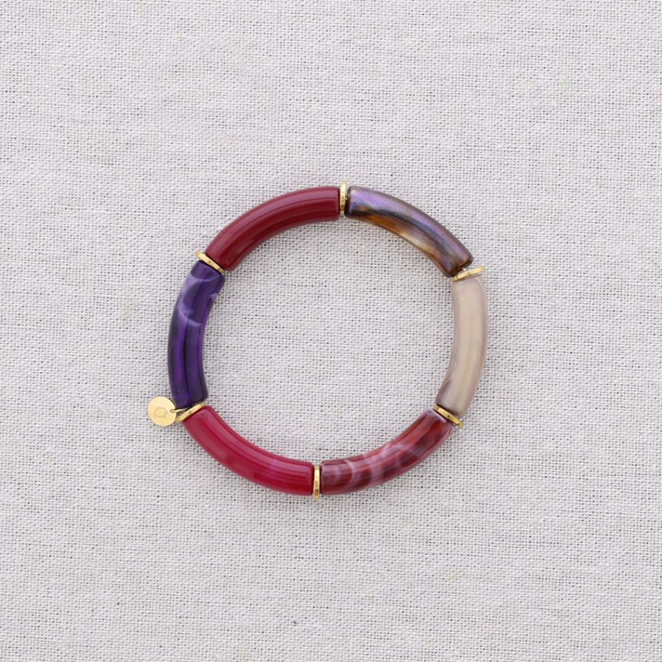 PULSERA ACERO TUBOS RESINA