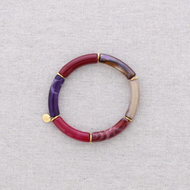 PULSERA ACERO TUBOS RESINA
